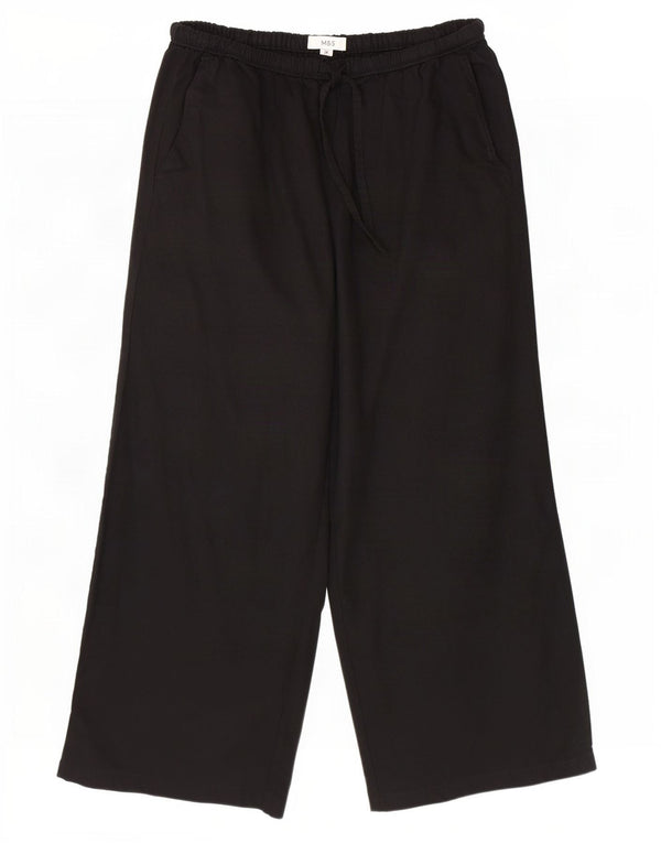 Marks & Spencer Pantalones cortos de cintura alta para mujer UK 40 Large W32 L24 Blac
