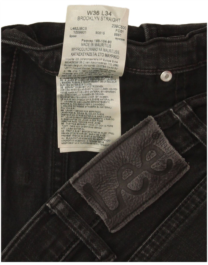 Vaqueros Lee Brooklyn Rectos Mujer W36 L34 Algodón Negro