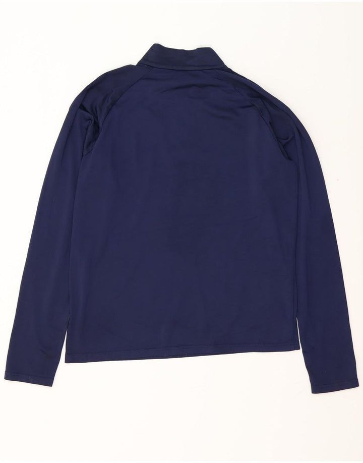 PUMA Top de chándal con cuello y cremallera para hombre, talla mediana, azul marino