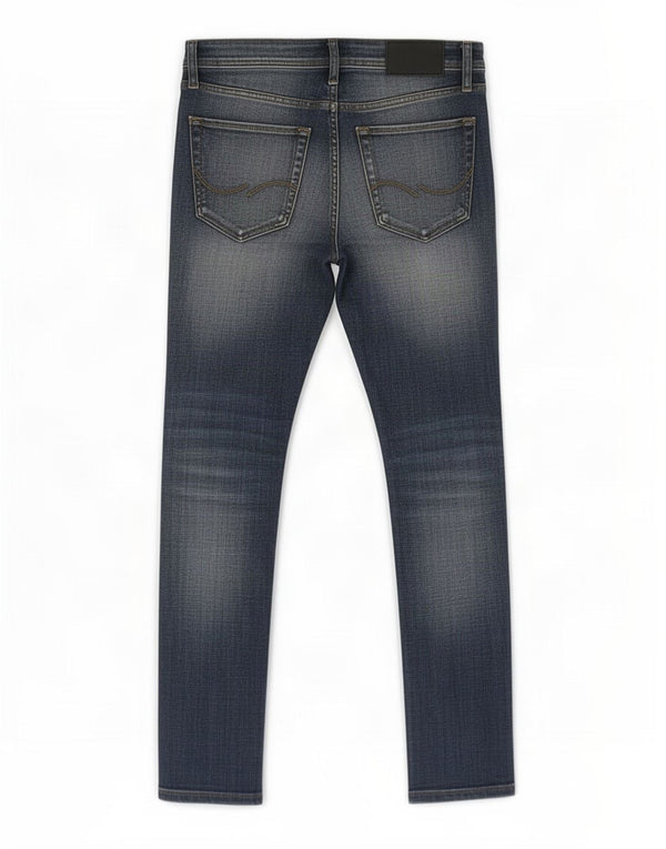 Jack & Jones Mens GLENN Distressed Slim Jeans W28 L29 Algodón azul