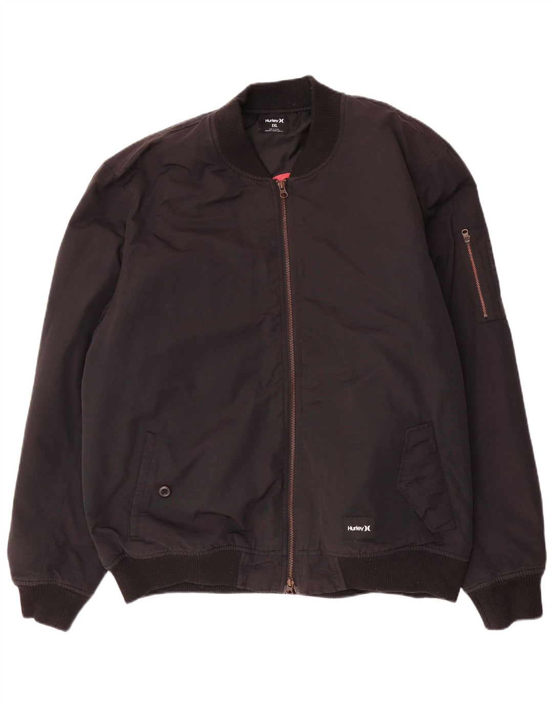 HURLEY Chaqueta bomber para hombre UK 44 2XL Nylon negro