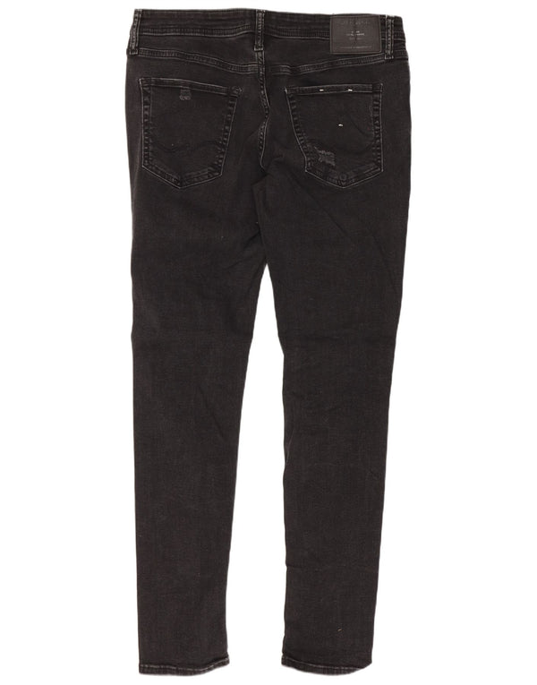 Jack & Jones Vaqueros ajustados desgastados para hombre W34 L32 Algodón negro