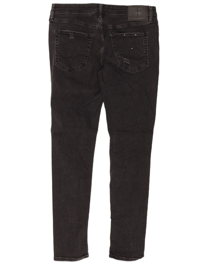 Jack & Jones Vaqueros ajustados desgastados para hombre W34 L32 Algodón negro