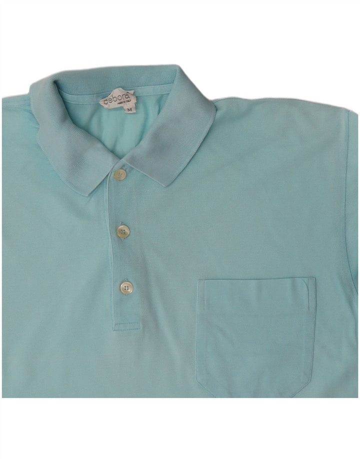 Polo VINTAGE para hombre de algodón azul medio