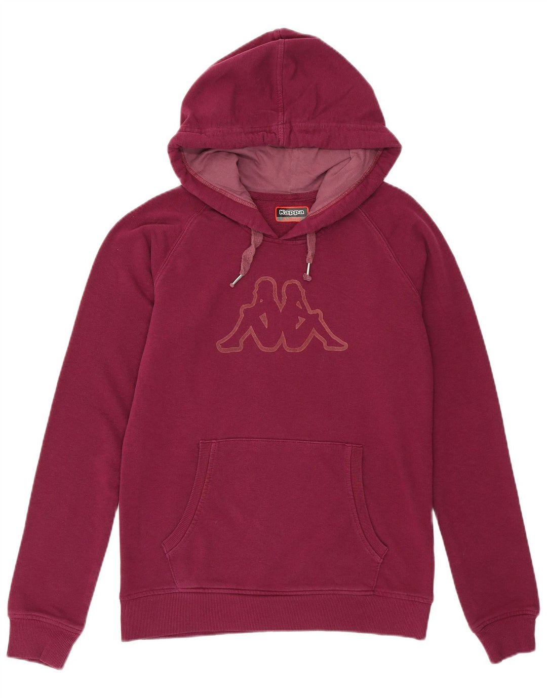 KAPPA Sudadera con capucha gráfica para mujer UK 18 XL Algodón burdeos