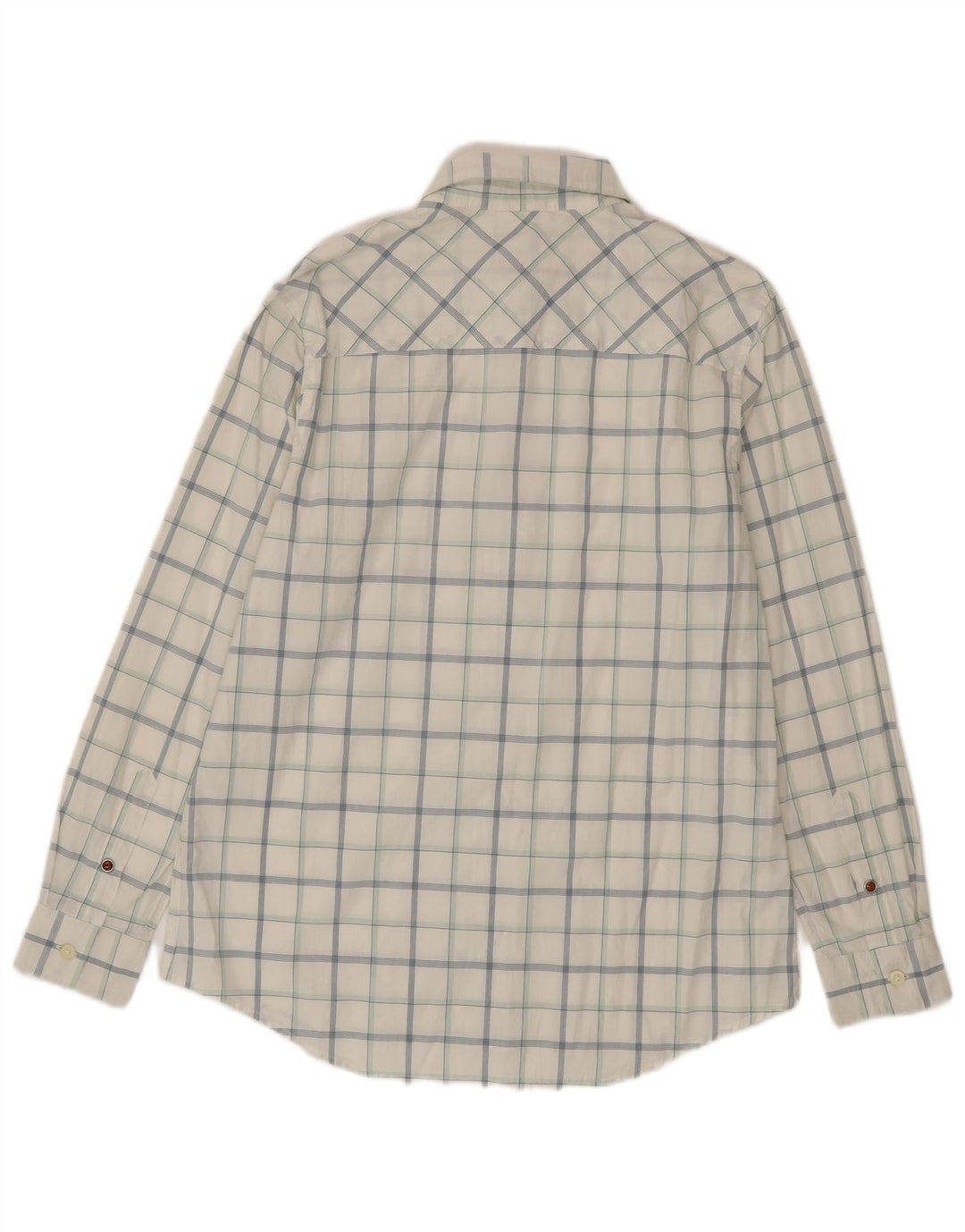 Camisa Timberland Hombre Mediana A Cuadros Blanca De Algodón