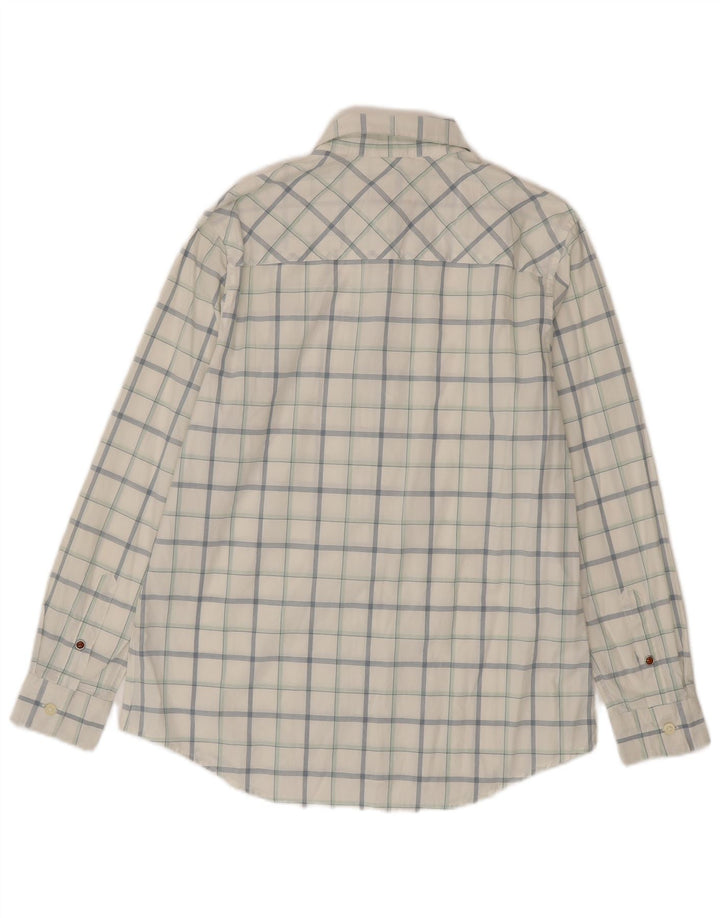 Camisa Timberland Hombre Mediana A Cuadros Blanca De Algodón