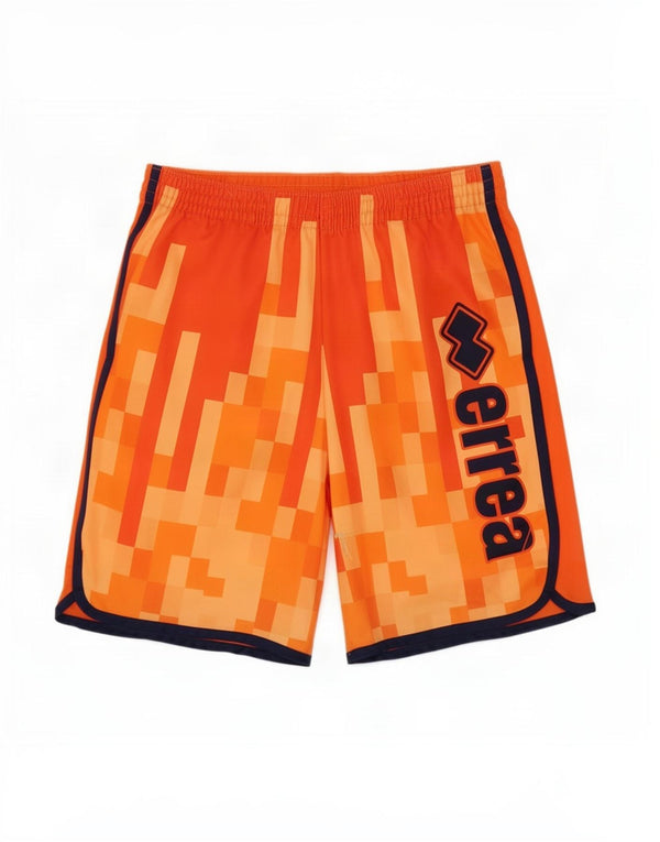 Errea Mens Graphic Sport Shorts Pequeño Naranja Geométrico Poliéster