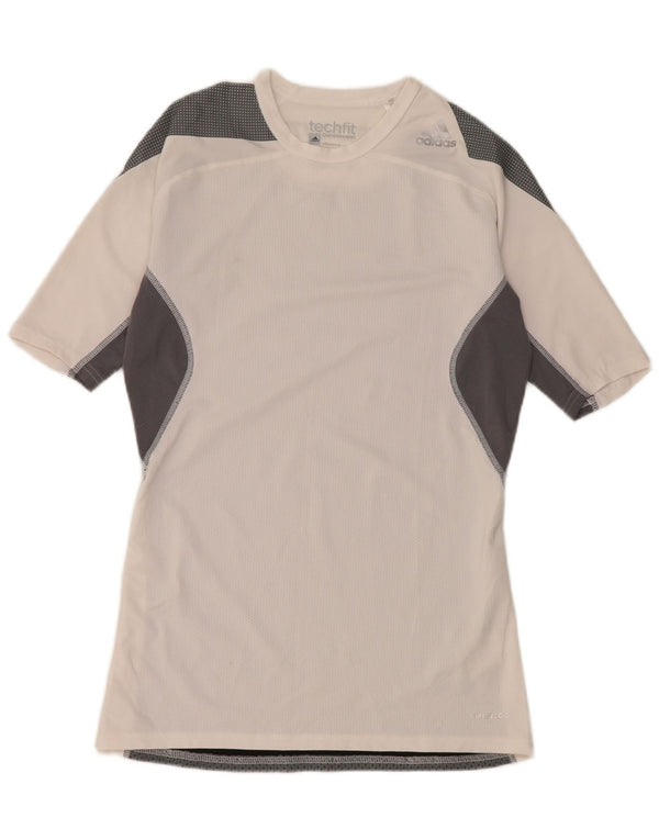 Adidas Camiseta De Compresión Gráfica Para Hombre Top Grande Blanco Colorblock