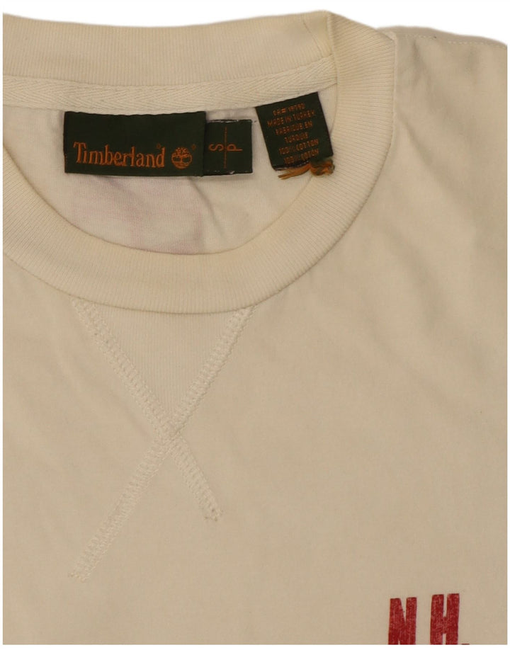 Timberland - Camiseta gráfica para hombre, talla pequeña, algodón blanco