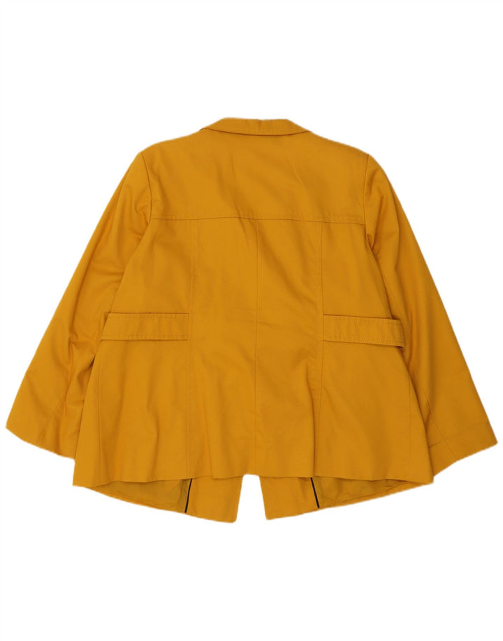Marks & Spencer Chaqueta Blazer de 2 Botones para Mujer UK 20 2XL Algodón Amarillo