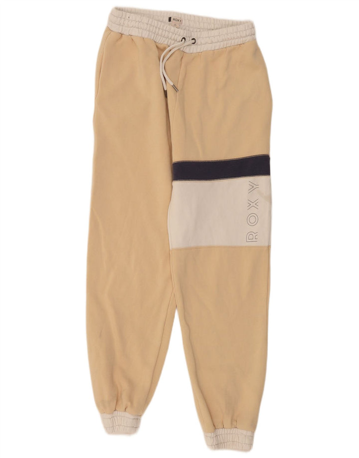 Roxy Hombre Pantalones De Chándal Con Gráfico Joggers Large Beige Colorblock