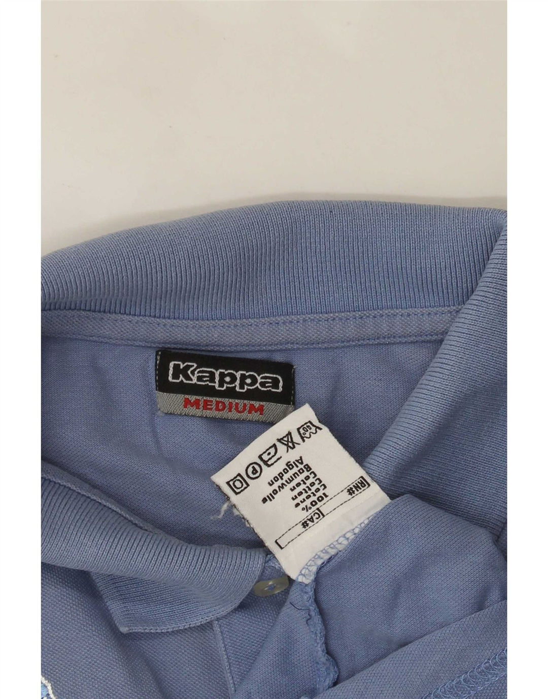 Polo Kappa Hombre Algodón Azul Medio