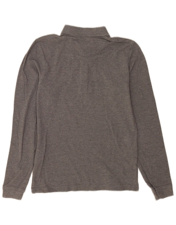 Lyle & Scott Polo de manga larga para hombre pequeño de algodón gris