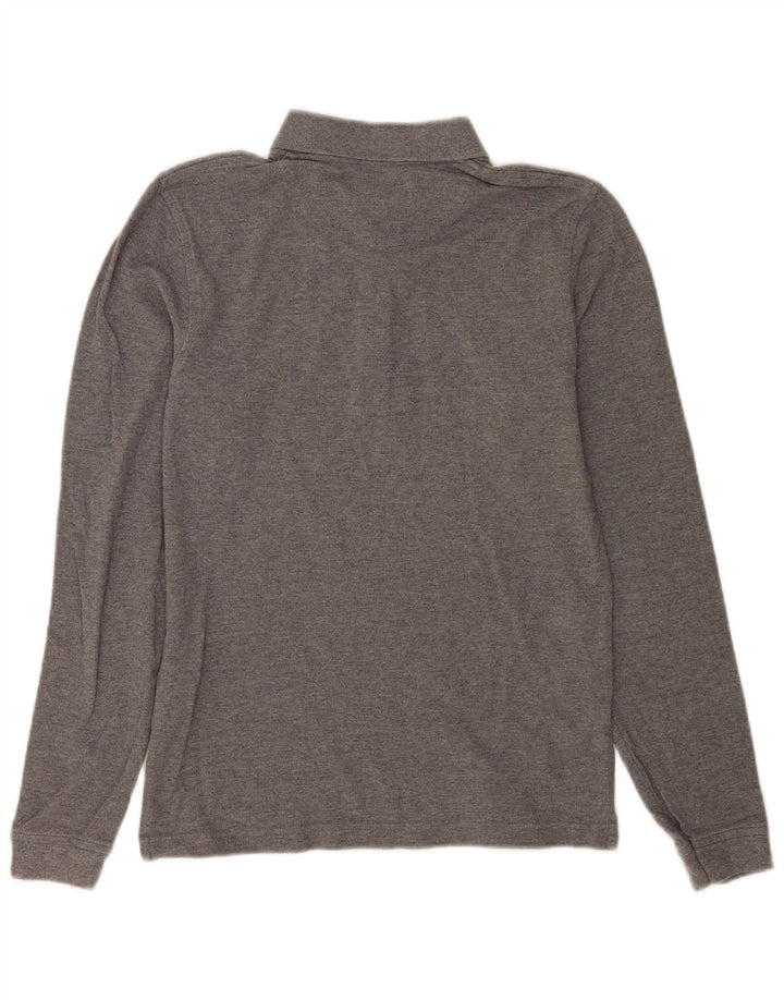 Lyle & Scott Polo de manga larga para hombre pequeño de algodón gris