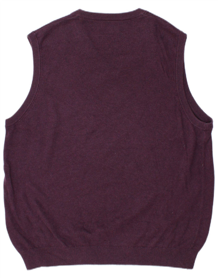 Marks & Spencer - Camiseta sin mangas para hombre, talla grande, algodón burdeos