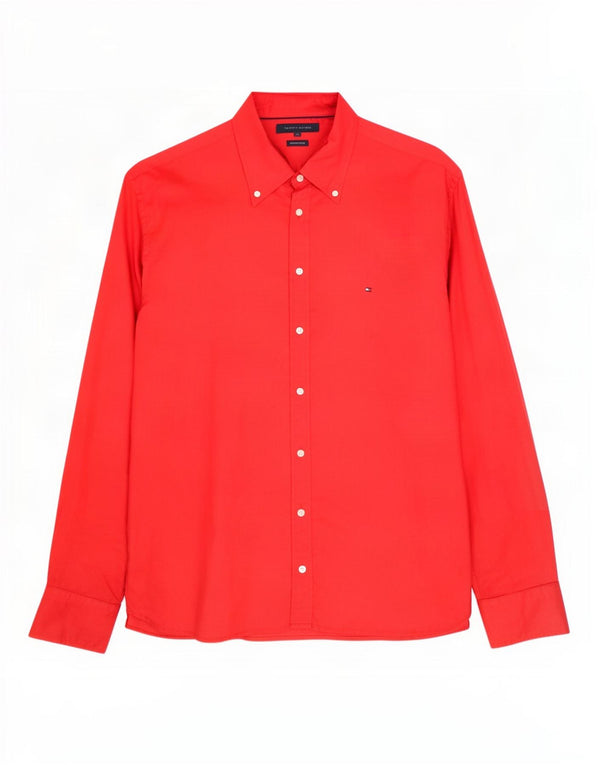 Camisa Tommy Hilfiger Hombre XL Lino Rojo