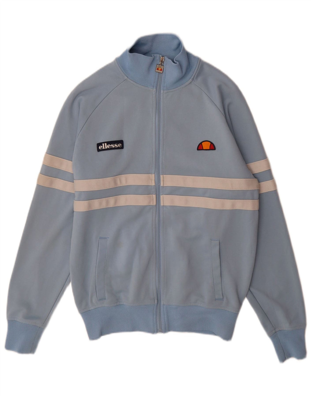 Ellesse Hombre Chándal Top Chaqueta De Algodón A Rayas Azul Medio