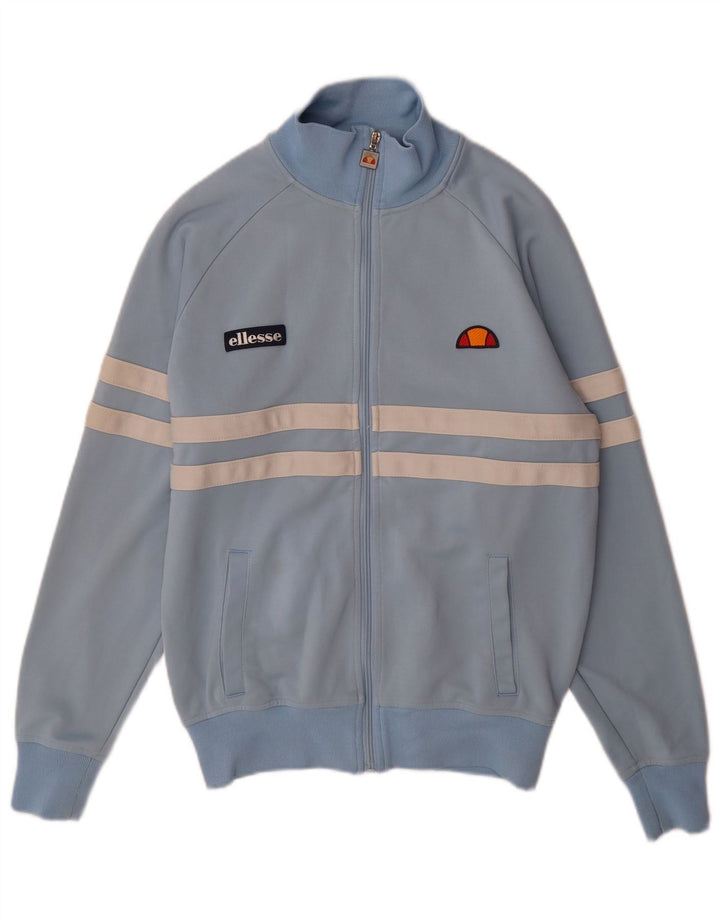 Ellesse Hombre Chándal Top Chaqueta De Algodón A Rayas Azul Medio