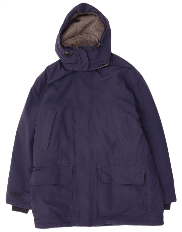 Lands End Chaqueta Parka con Capucha y Ajuste Regular para Hombre UK 38/40 Medium Azul Marino