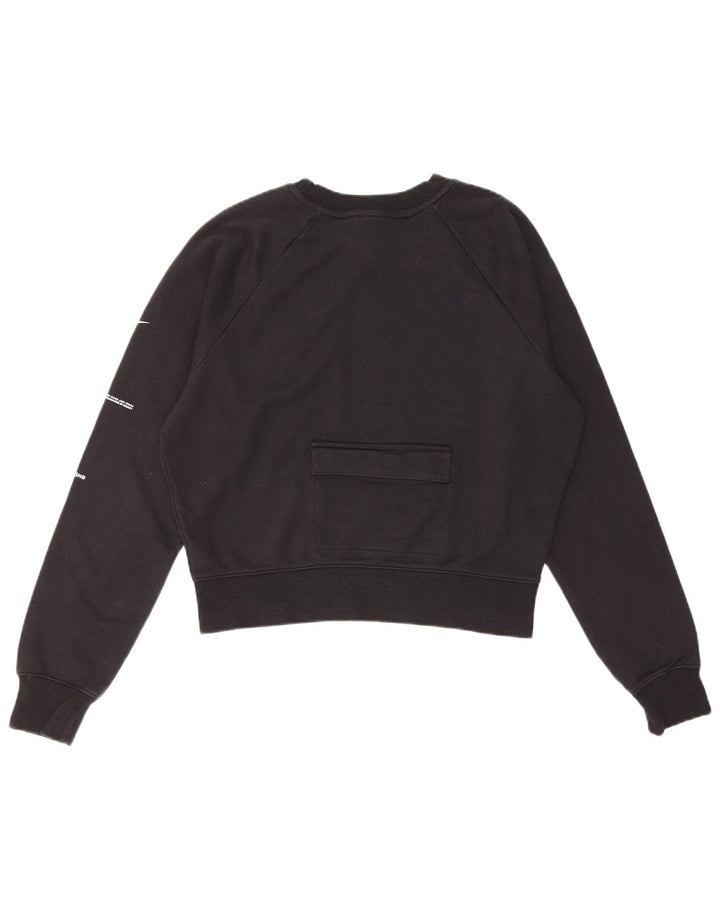 Nike Swoosh Crop Sudadera extragrande para mujer, talla 10, color negro