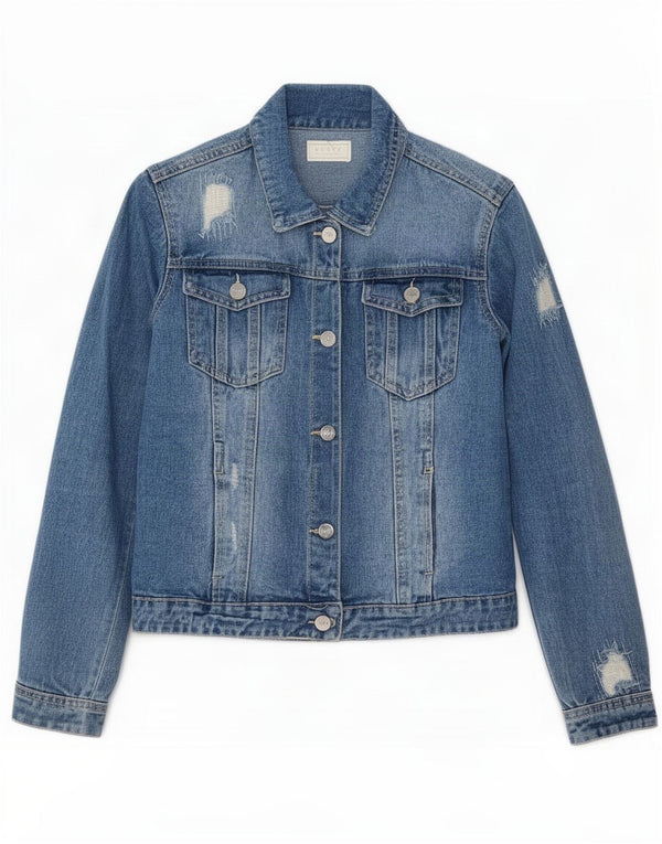 Lipsy Chaqueta vaquera desgastada para niña 13-14 años Algodón azul