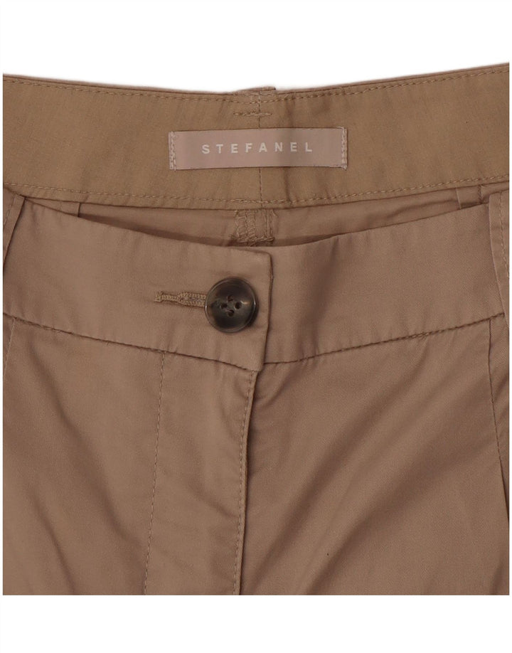 STEFANEL Pantalones cortos chinos con pinzas para mujer W30 Medium Beige