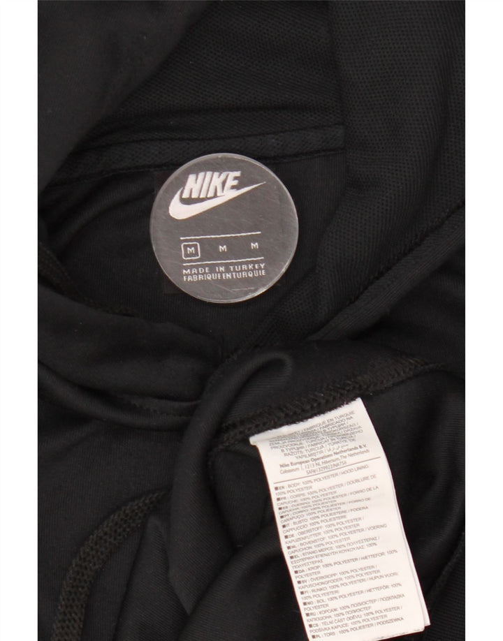 Nike Jersey con capucha gráfica para hombre, poliéster negro mediano