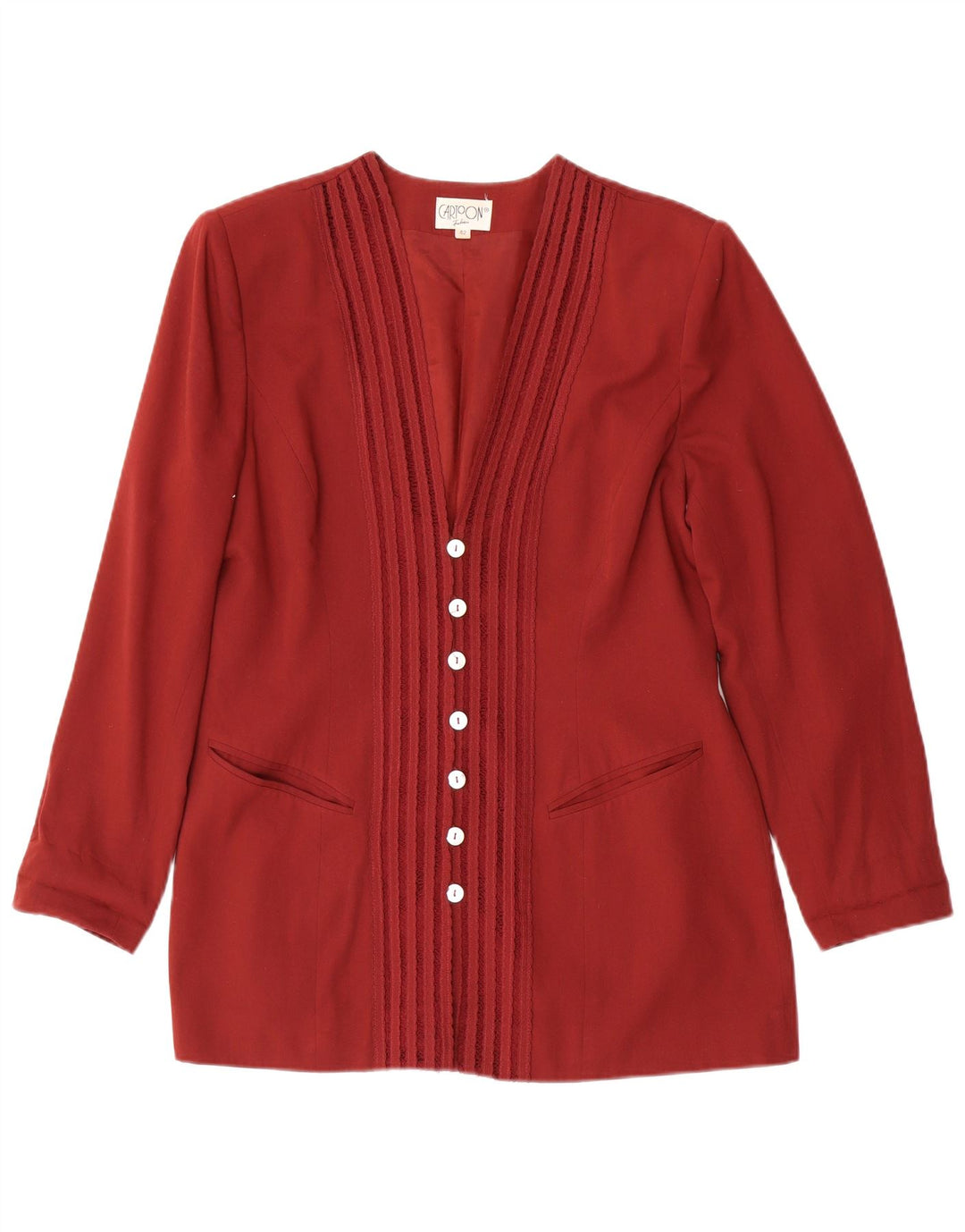 CARTOON Chaqueta Blazer de 7 Botones para Mujer IT 42 Viscosa Roja Mediana