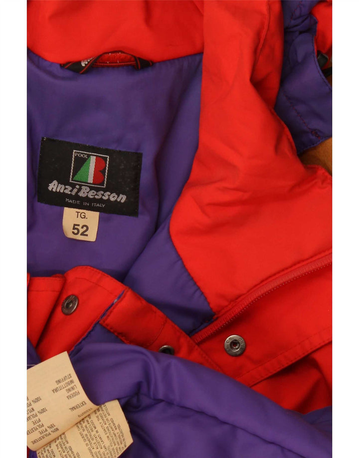 Anzi Besson Chaqueta de esquí con capucha para hombre IT 52 Large Red Colourblock Poliéster