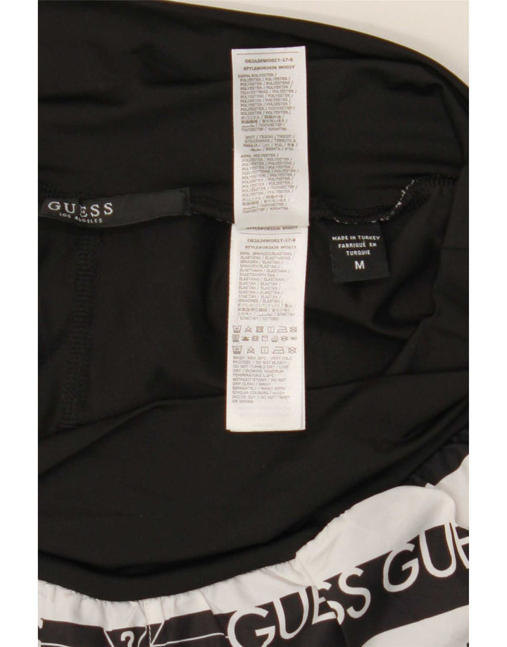 Guess Pantalones cortos deportivos gráficos para mujer UK 12 Mediano Poliéster a rayas negras