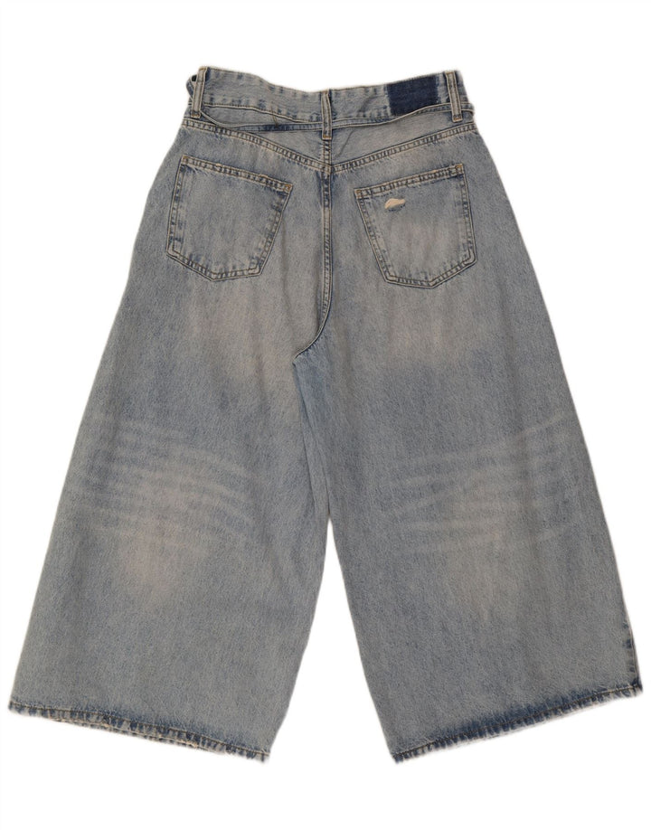 Zara Jeans Capri De Pierna Ancha para Mujer EU 40 Medium W30 L21 Algodón Azul