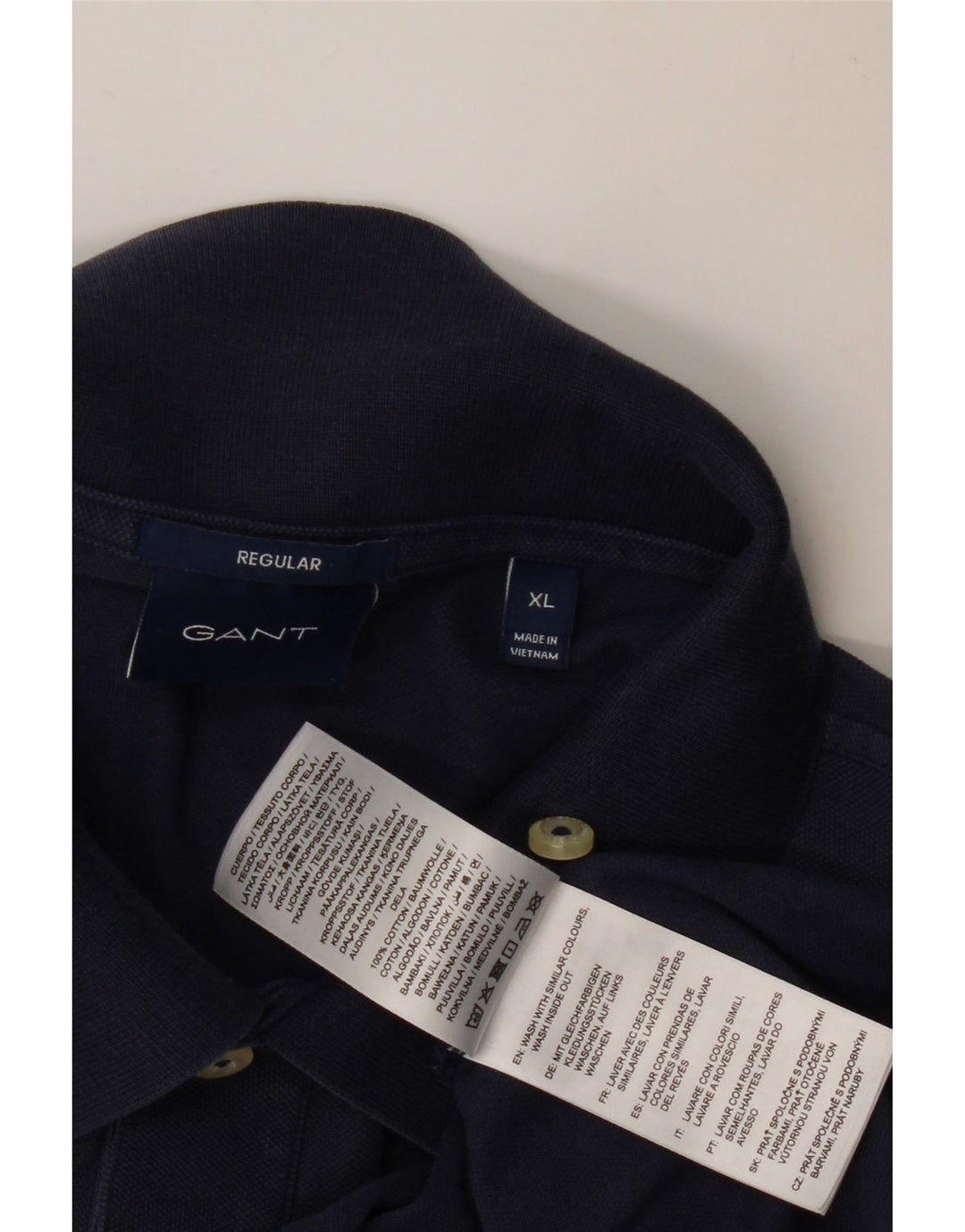 GANT Polo Regular De Manga Larga Para Hombre XL Azul Marino Algodón