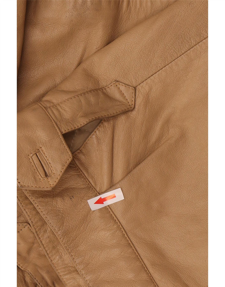 Chaqueta de cuero vintage para hombre IT 52 XL Beige