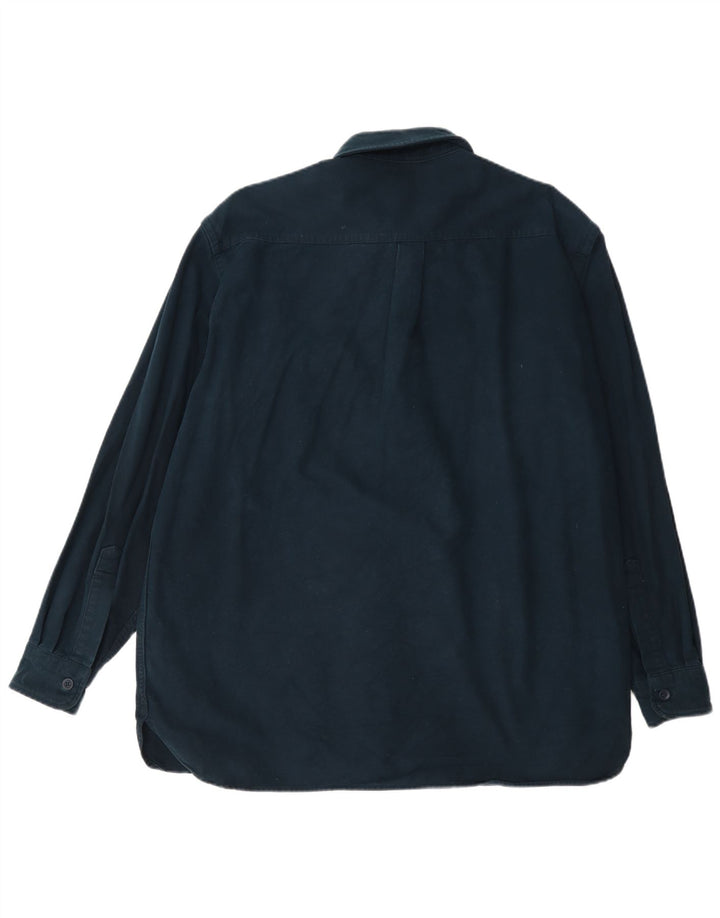 L.L.Bean Camisa de corte regular para hombre, talla grande, algodón azul marino