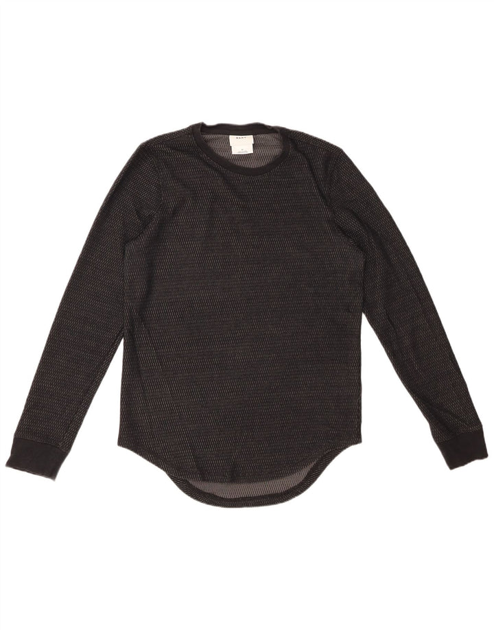 DKNY Hombre Top Manga Larga XS Algodón Negro