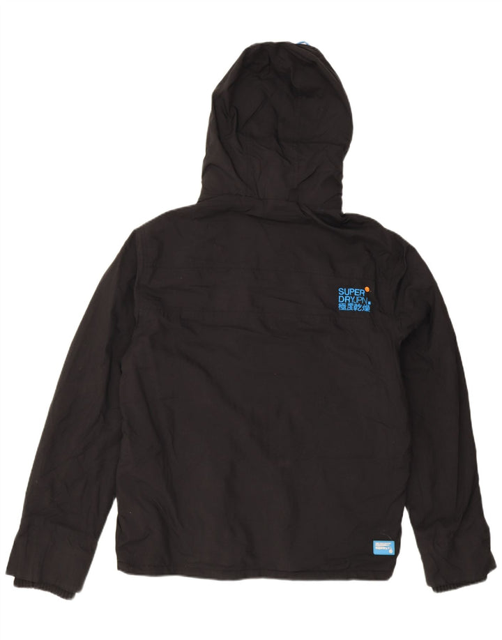 Superdry Chaqueta cortavientos con capucha Windcheater para hombre, talla 40, color negro
