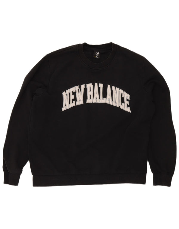 New Balance Hombre Sudadera Gráfica Jumper Medium Algodón Negro