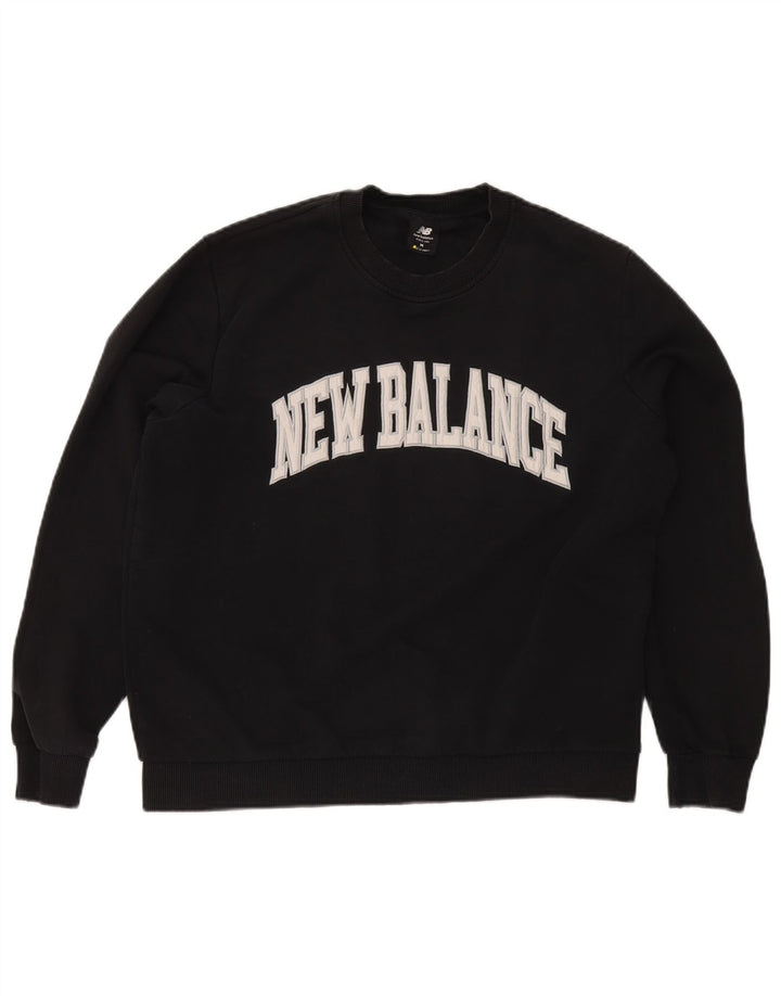 New Balance Hombre Sudadera Gráfica Jumper Medium Algodón Negro