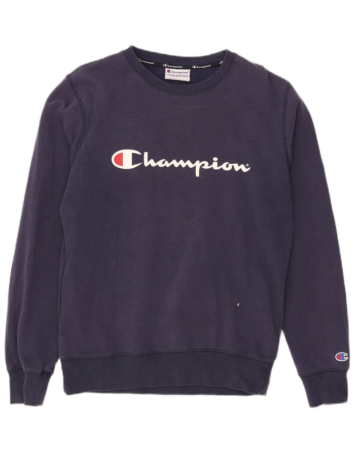Champion Sudadera Gráfica para Hombre Jersey Pequeño Algodón Azul Marino