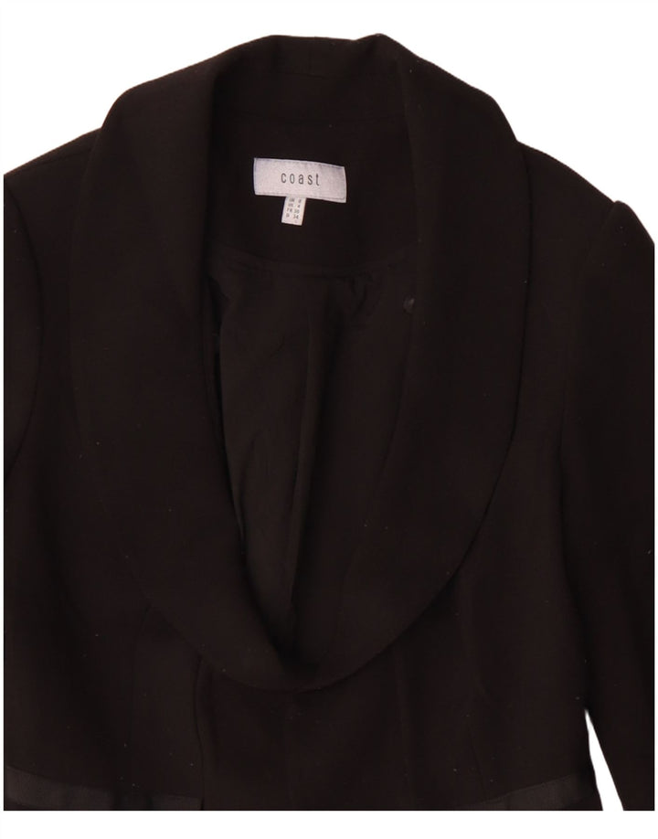 Coast Chaqueta tipo blazer abierta para mujer UK 8 Small Poliéster negro