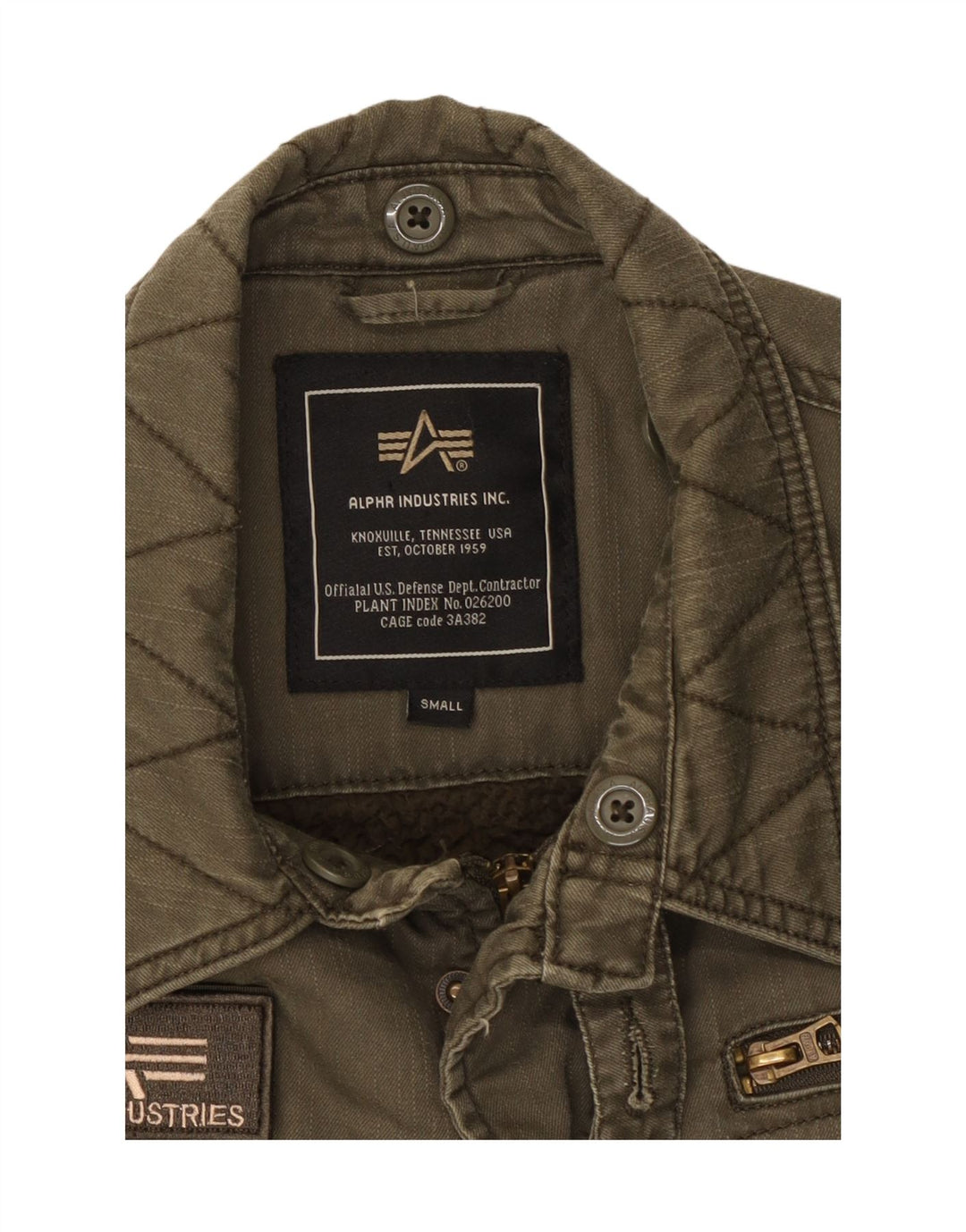 ALPHA INDUSTRIES Chaqueta militar para hombre UK 36 Small Algodón caqui