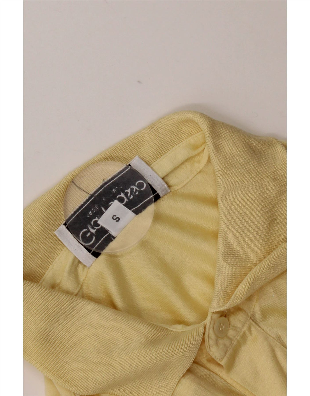 Polo vintage para hombre pequeño algodón amarillo