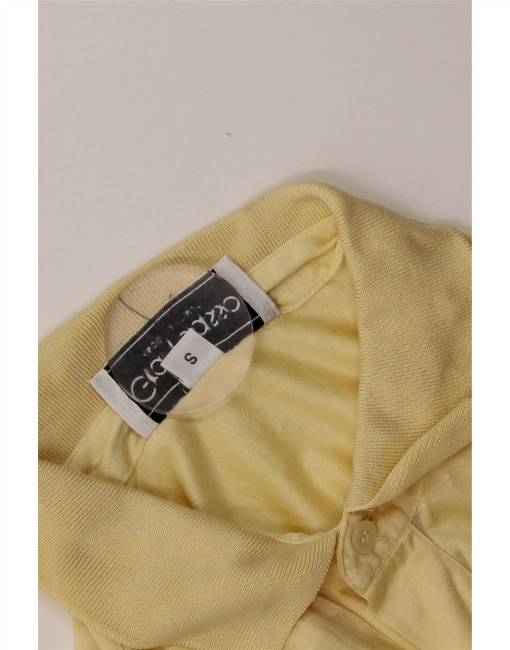 Polo vintage para hombre pequeño algodón amarillo