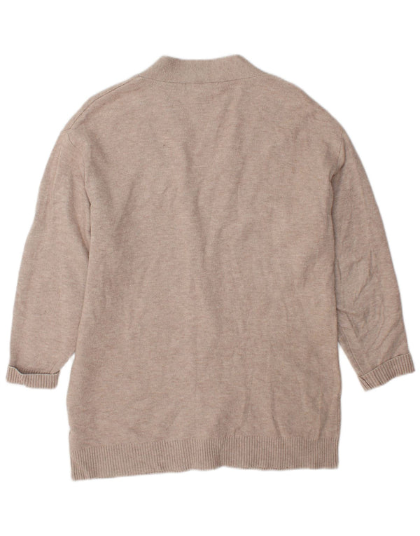 Marks & Spencer Suéter tipo cárdigan extragrande para mujer UK 10 Small Viscosa beige