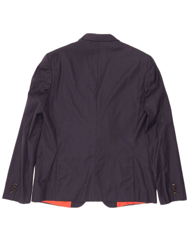 Paul Smith Chaqueta tipo blazer de 2 botones para hombre IT 44 XS Lana a cuadros azul marino