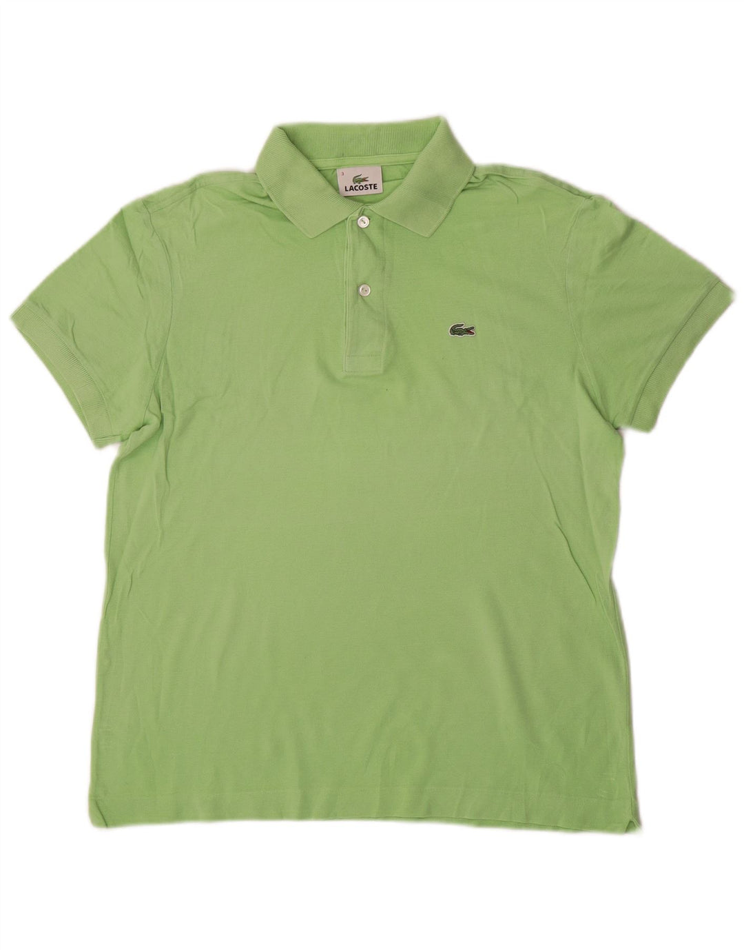 Polo Lacoste para hombre talla 3 pequeño algodón verde