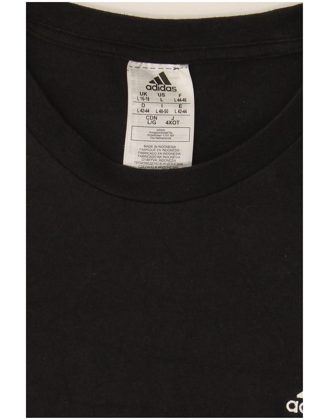 ADIDAS Camiseta de manga larga para mujer UK 16/18 Grande Algodón negro
