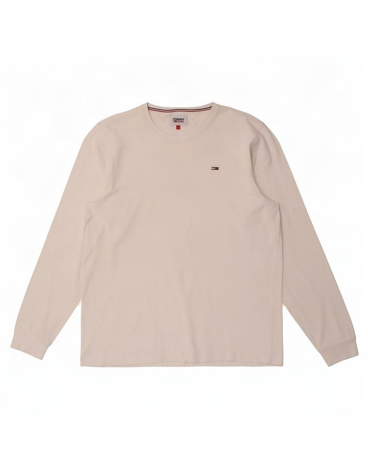 Tommy Hilfiger - Camiseta de manga larga para hombre, talla grande, color blanco