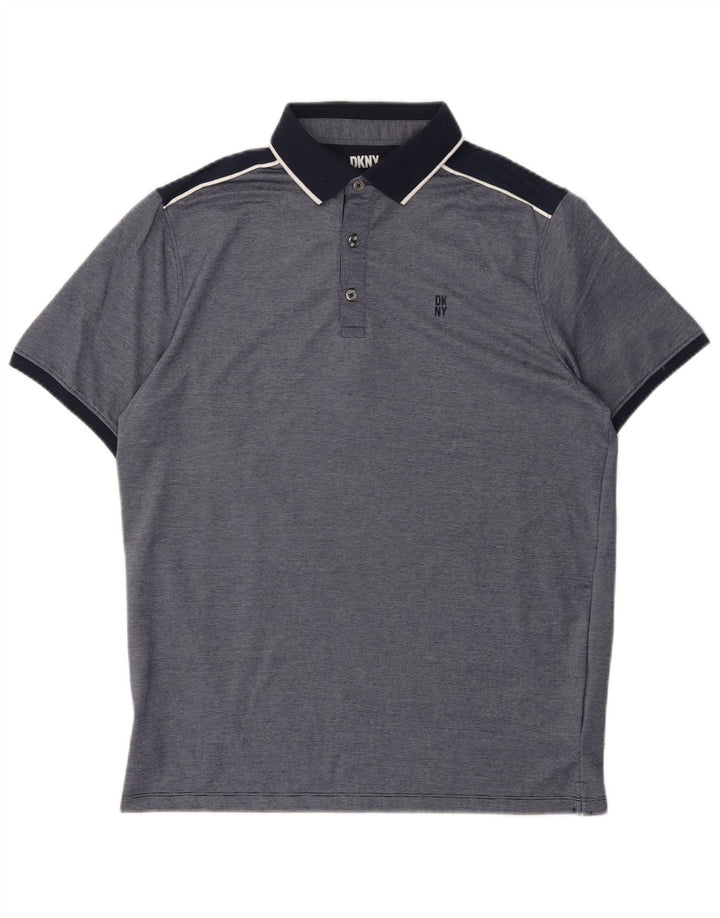 DKNY Polo para hombre de algodón azul marino mediano
